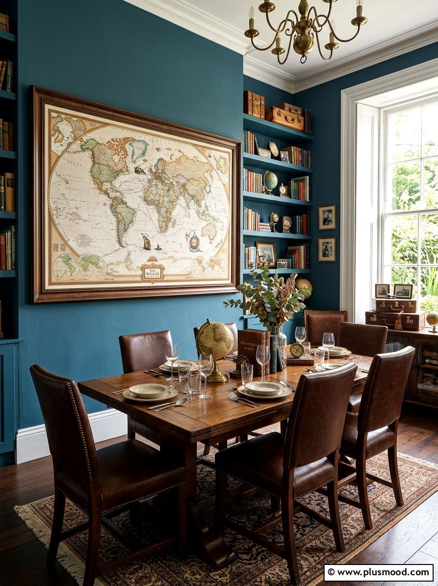 Framed Map - 25 summer dining room wall decor ideas