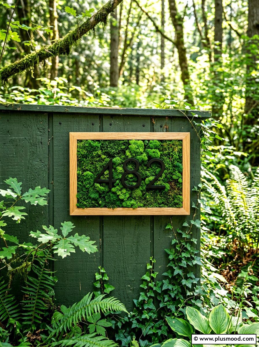 Framed Moss House Number Display - 25 summer house number display ideas