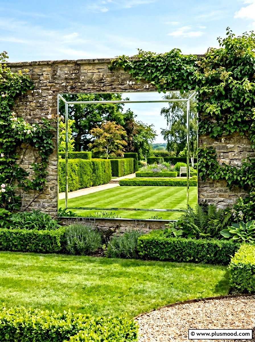Frameless Mirror For Seamless Reflection - 25 small backyard ideas with mirror