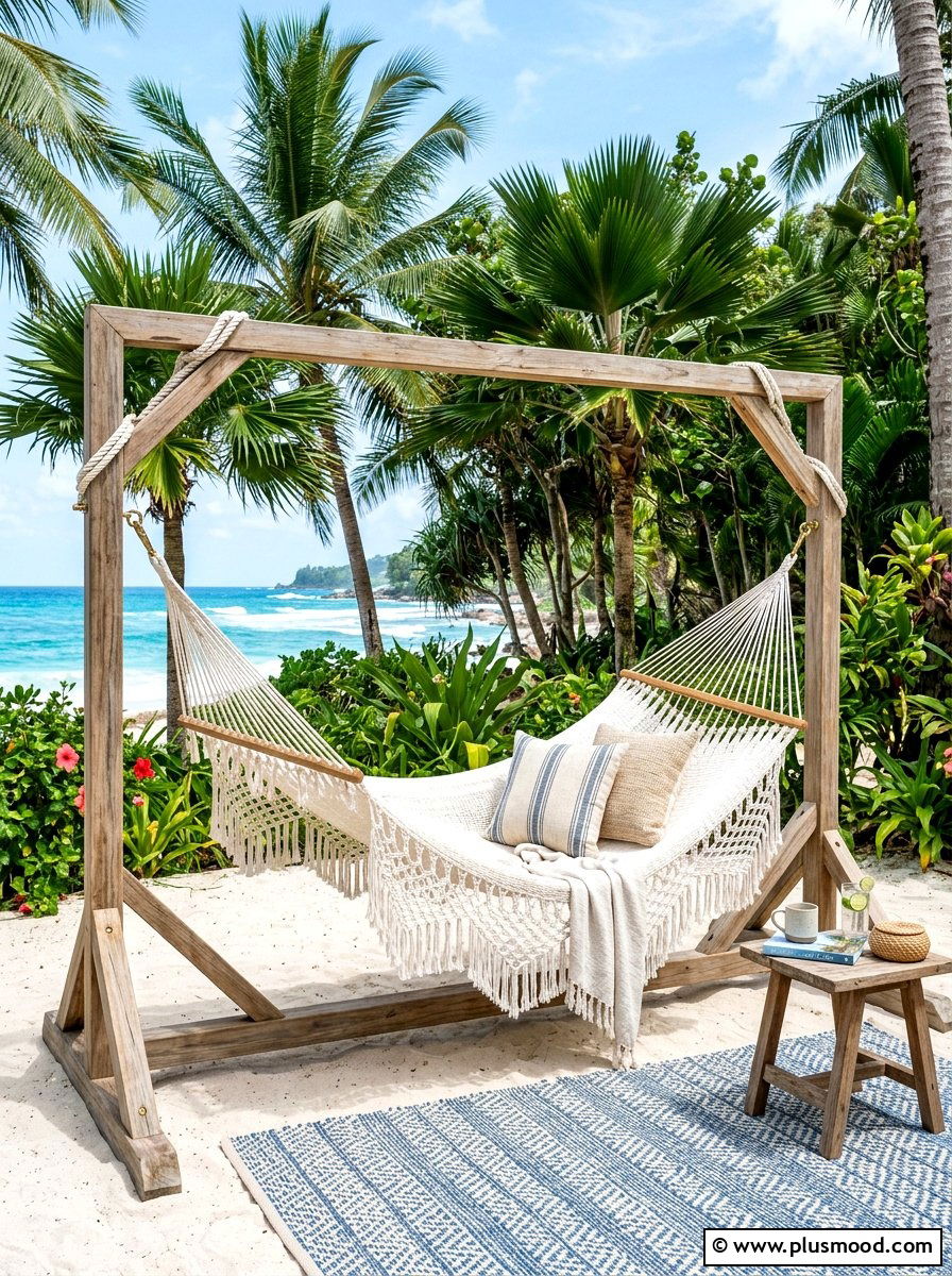 Freestanding Hammock Area - 25 summer uncovered patio ideas