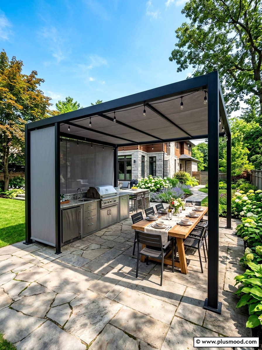 Freestanding Pergola Structure - 25 summer backyard privacy ideas