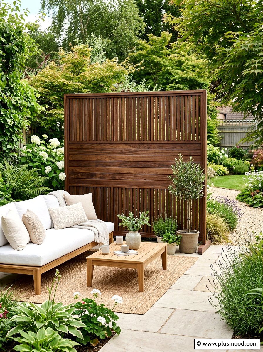 Freestanding Privacy Screen - 25 small backyard ideas for renters