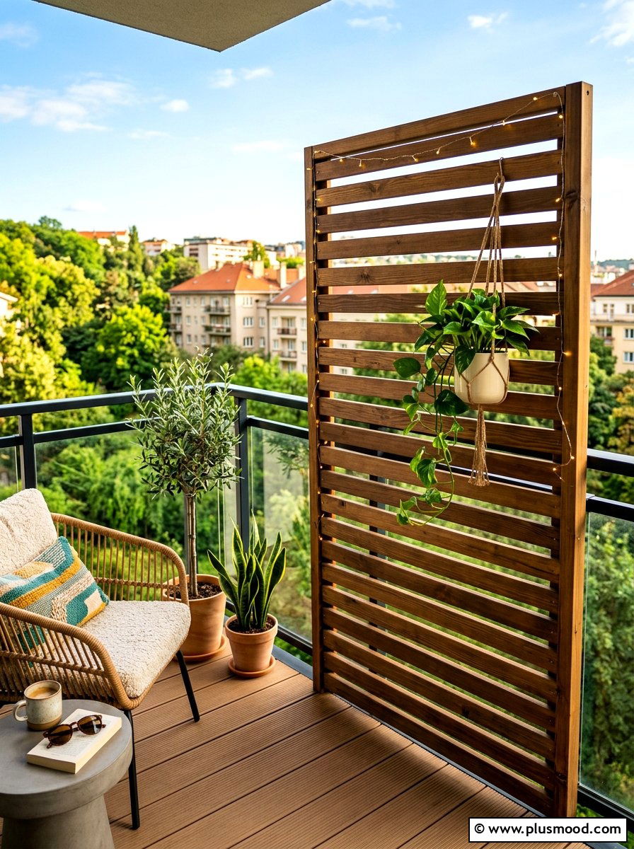 Freestanding Privacy Screen - 25 summer patio decor ideas for renters