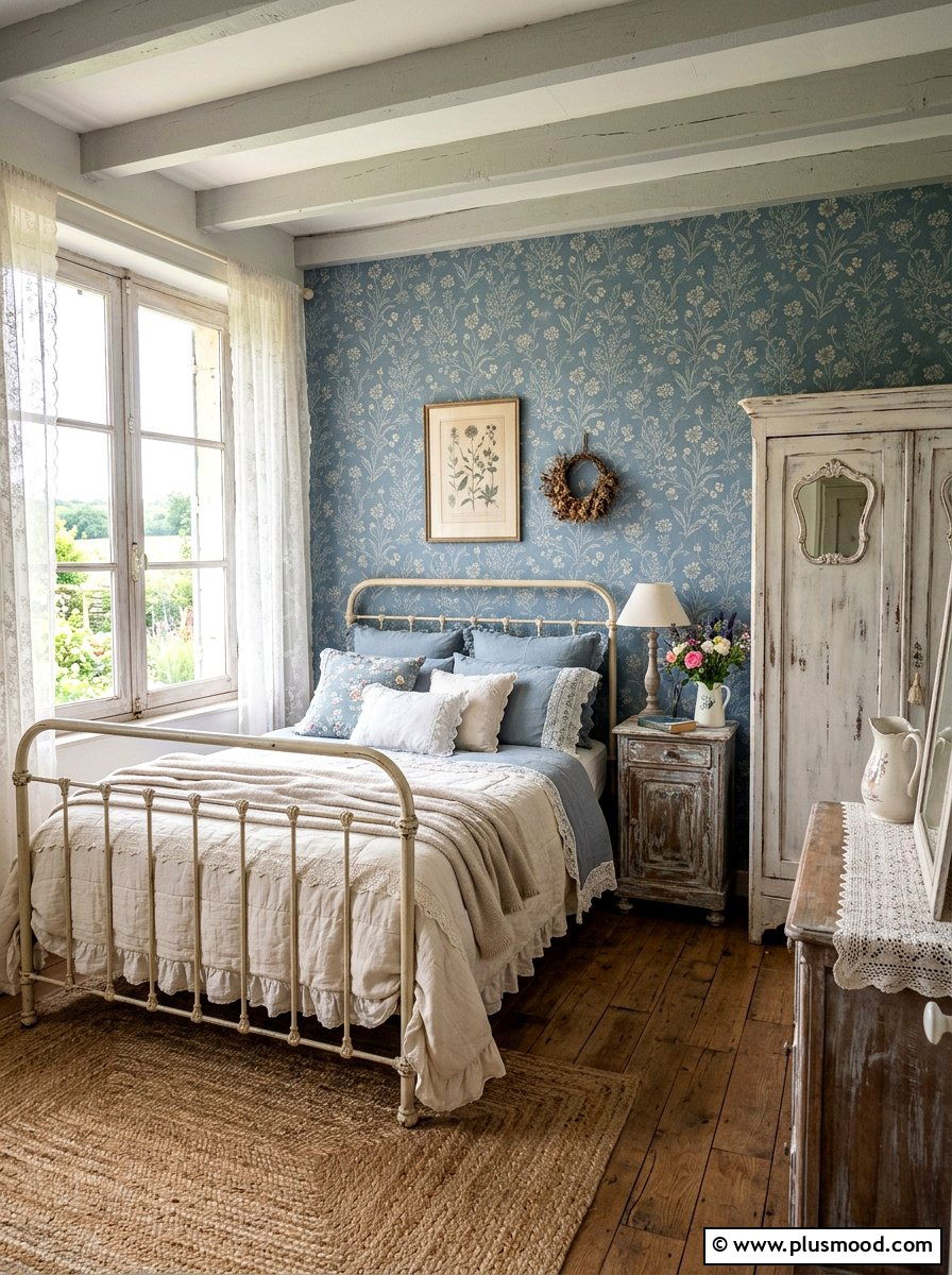 French Blue Country Bedroom - 25 blue summer bedroom ideas