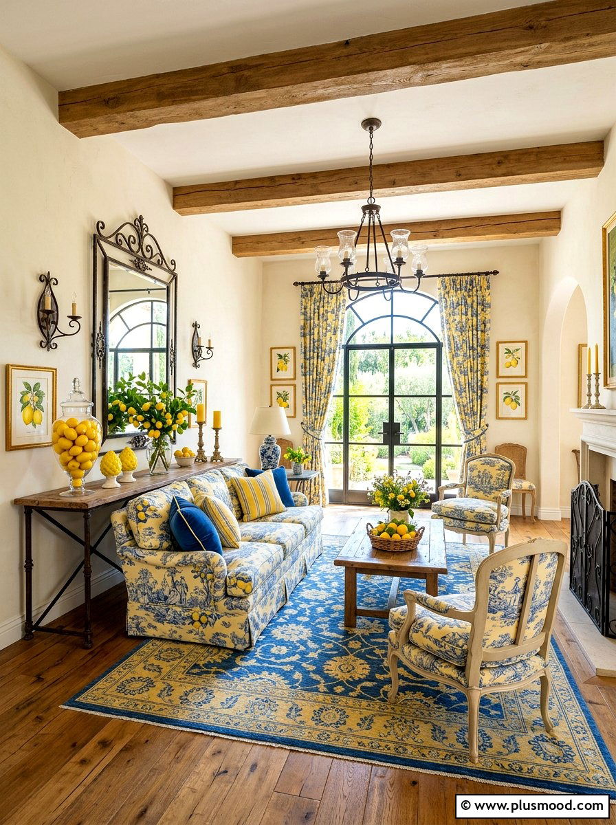 French Country Lemon Living Room - 25 summer lemon decor ideas for living room