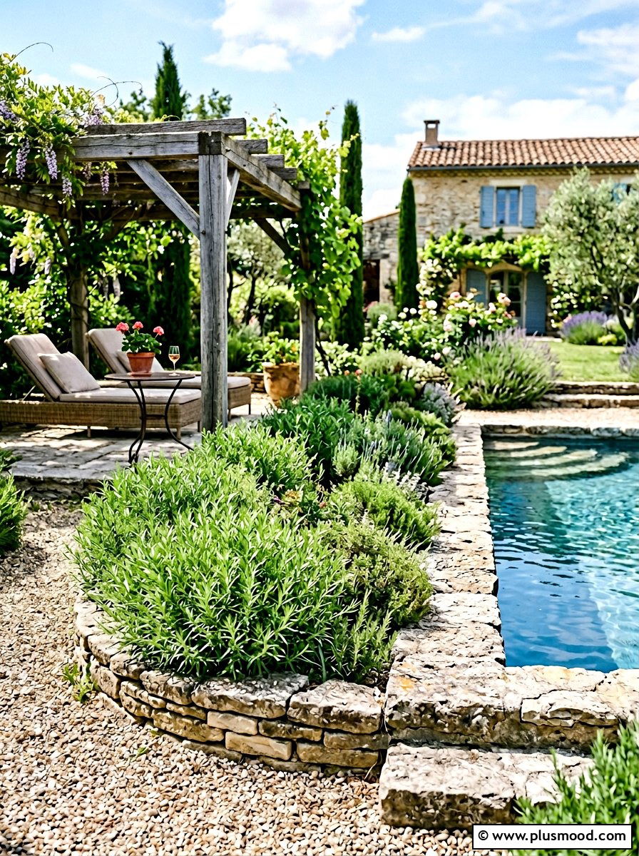 French Tarragon Pool Landscaping - 25 pool landscaping ideas with herbs