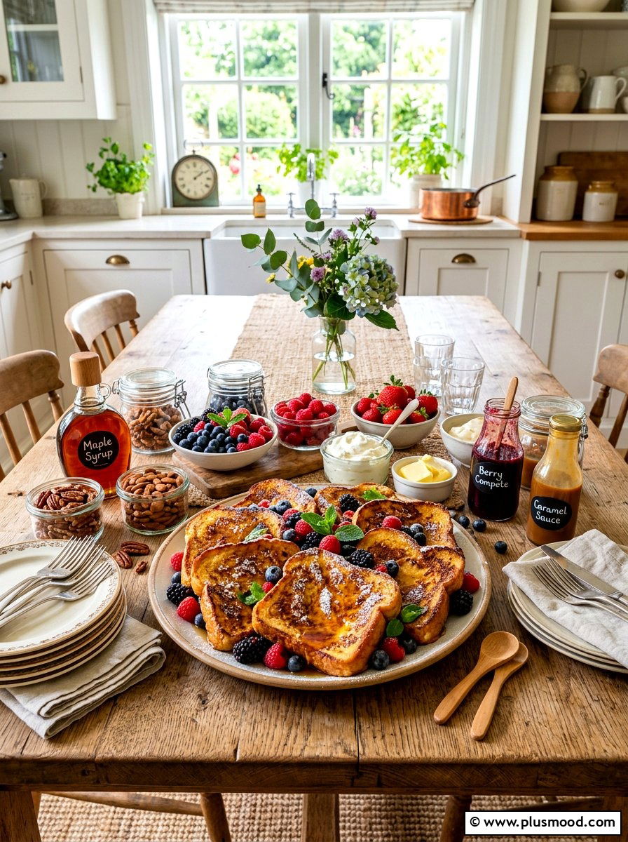 French toast bar - 25 summer brunch party ideas for summer