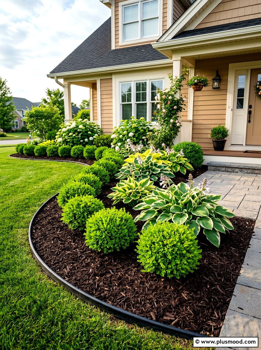 Fresh Dark Mulch - 25 summer entryway curb appeal ideas