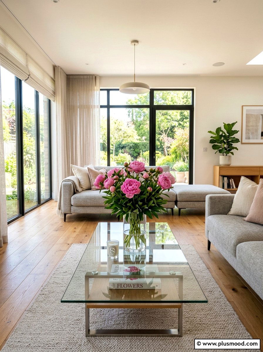Fresh Flower Centerpiece - 25 summer coffee table styling ideas for living room