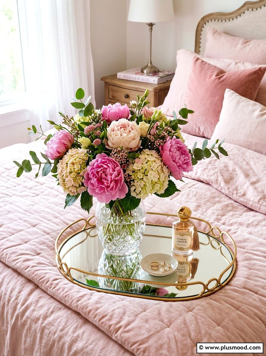 Fresh Flower Tray - 25 summer bedroom tray decor ideas