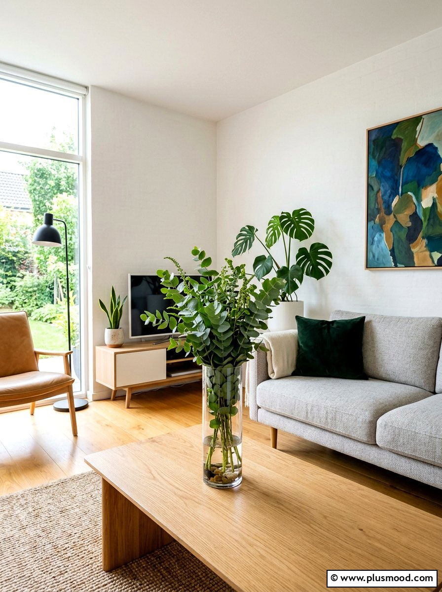 Fresh Greenery Arrangement - 25 summer coffee table decor ideas