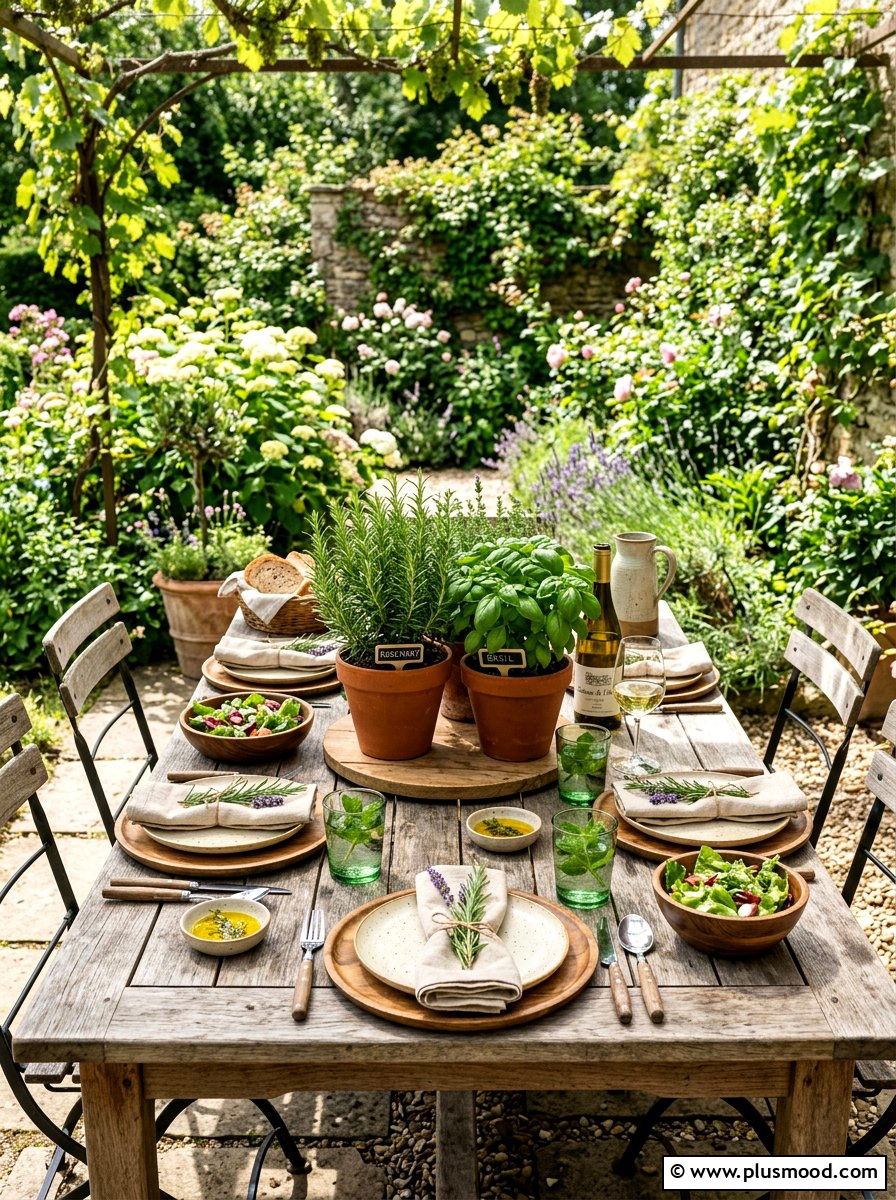 Fresh Herb Garden Table - 25 summer place setting ideas for summer