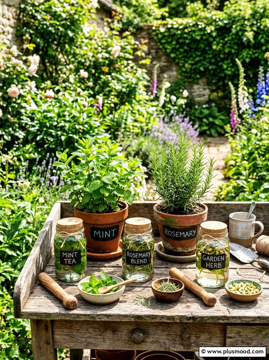 Fresh Herb Infusion Corner - 25 summer iced tea bar ideas