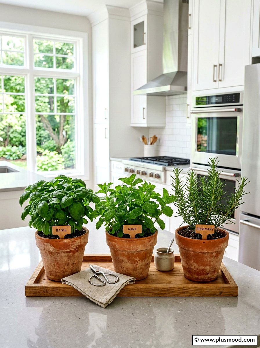 Fresh Herb Kitchen Garden - 25 summer kitchen counter decor ideas