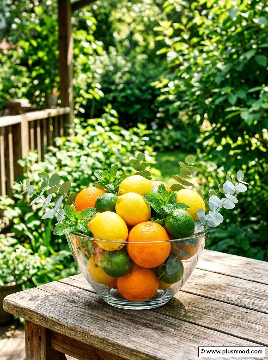 Fresh citrus fruit bowl arrangement 1 - 25 summer porch table decor ideas