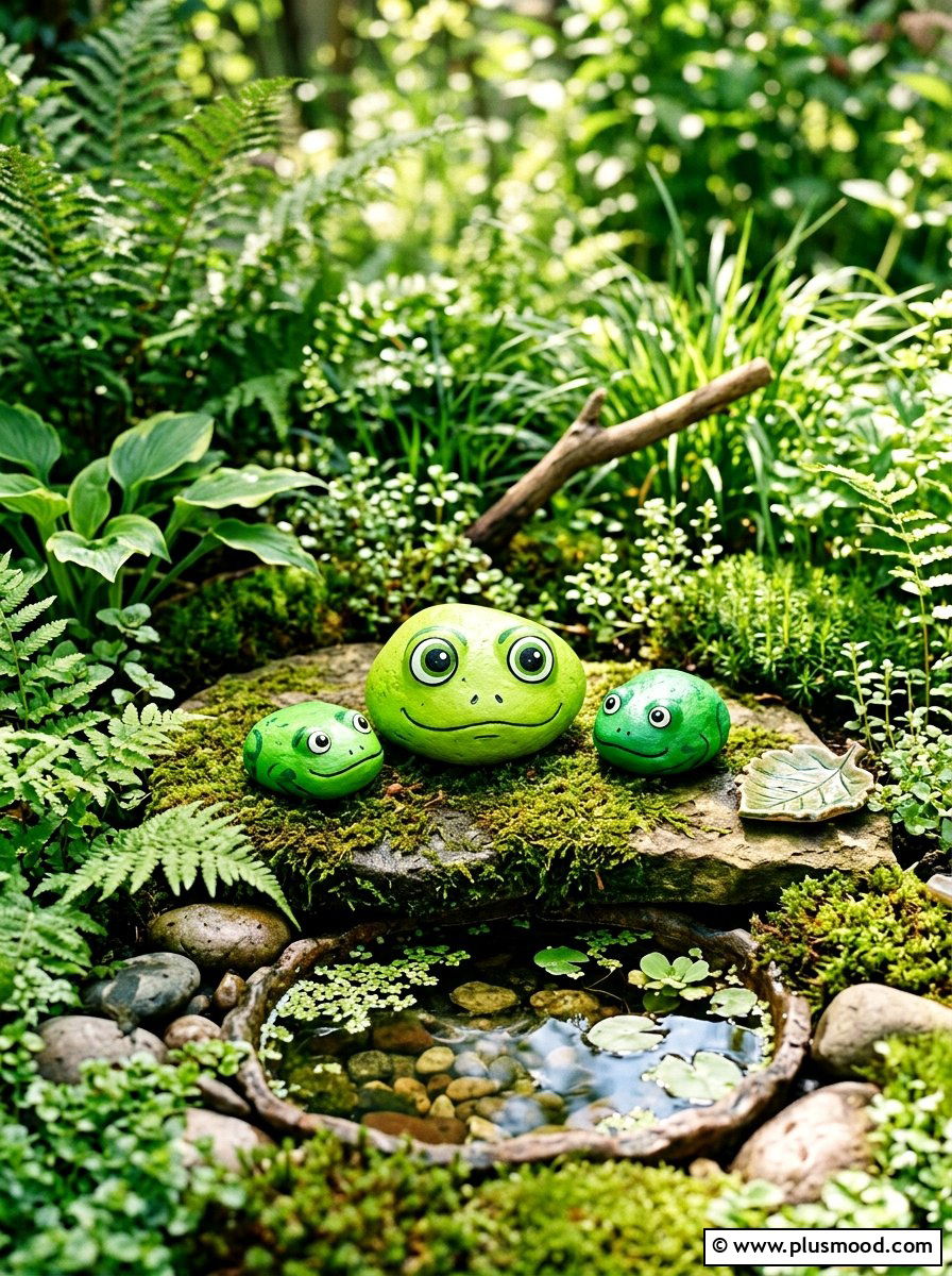 Frog Rock - 25 painted rock ideas for fairy garden