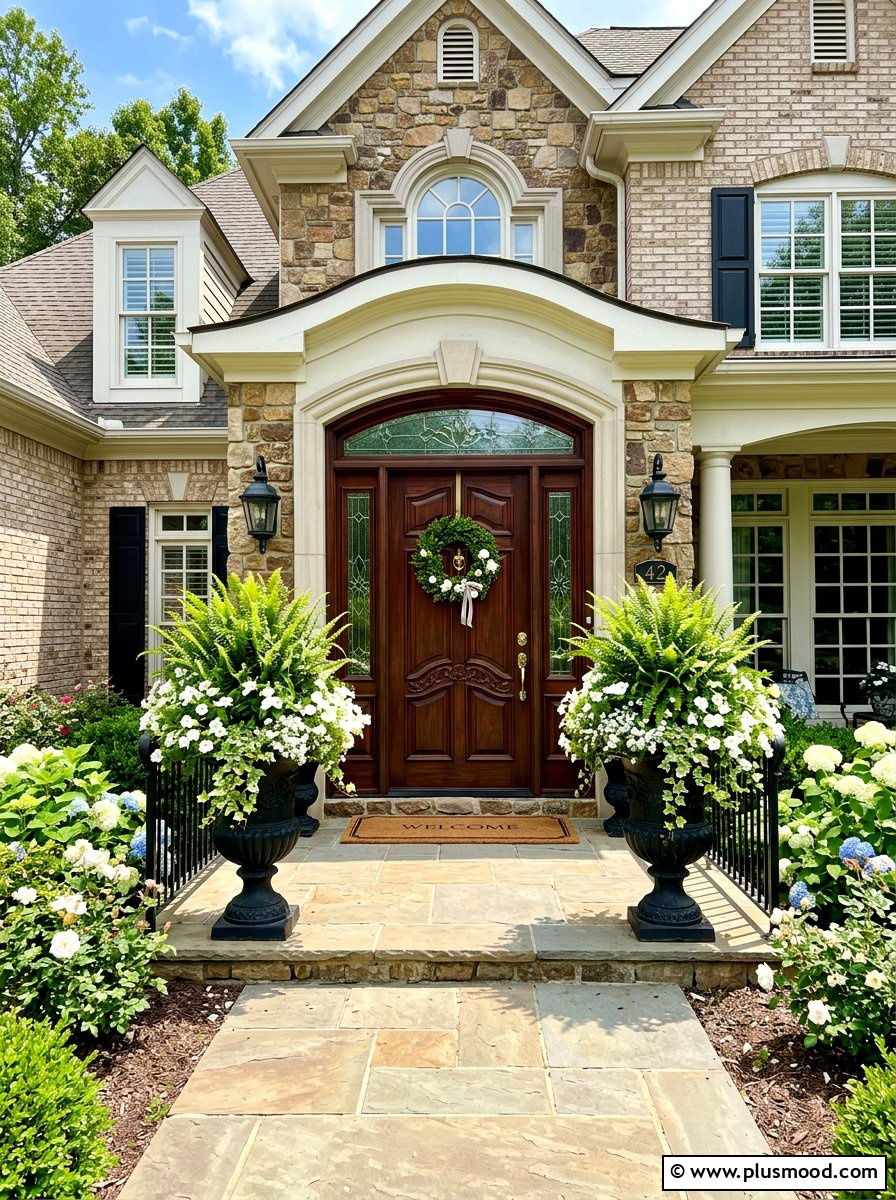 Front Door Flower Urn - 25 summer colorful planter ideas