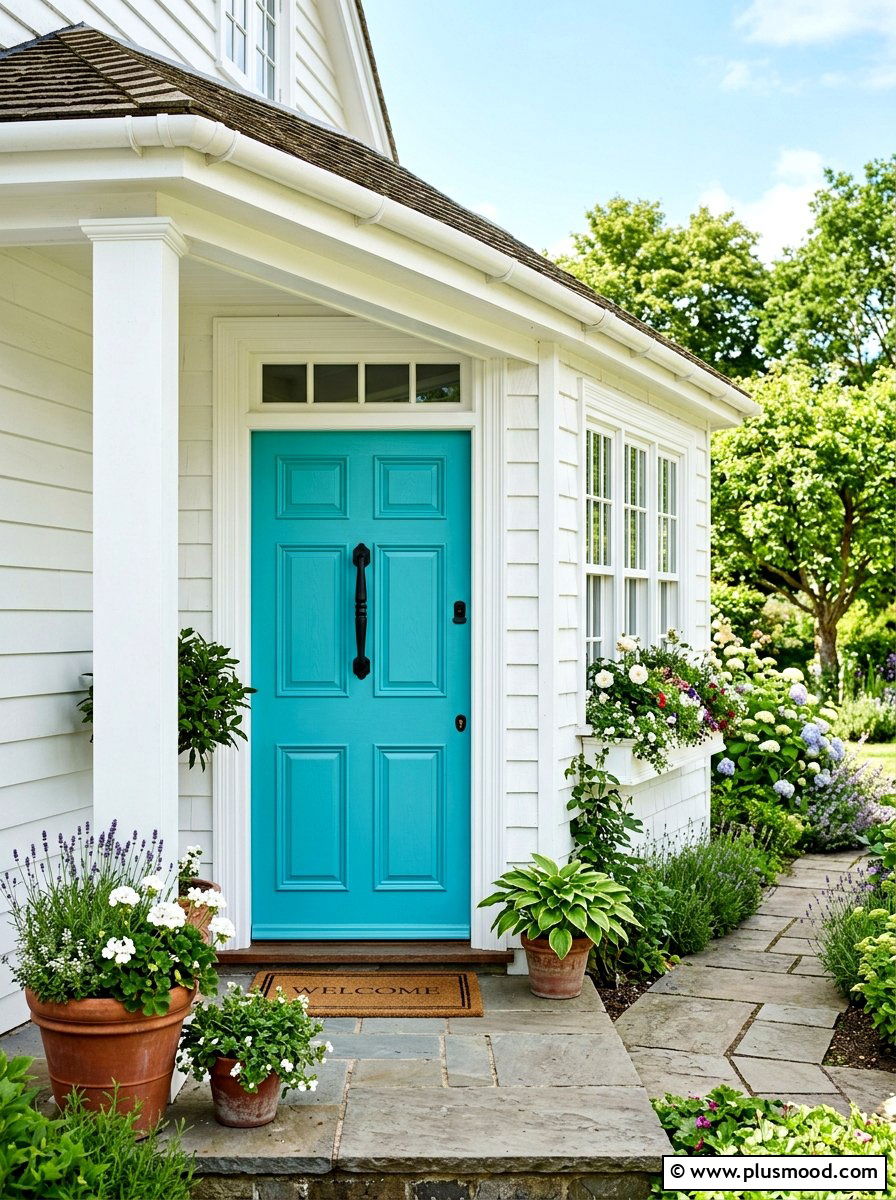 Front Door Paint Color - 25 budget summer front porch decor ideas