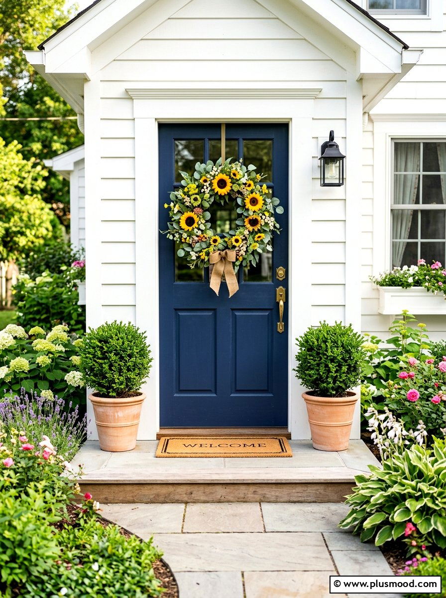Front Door Summer Wreath - 25 summer porch decorating ideas