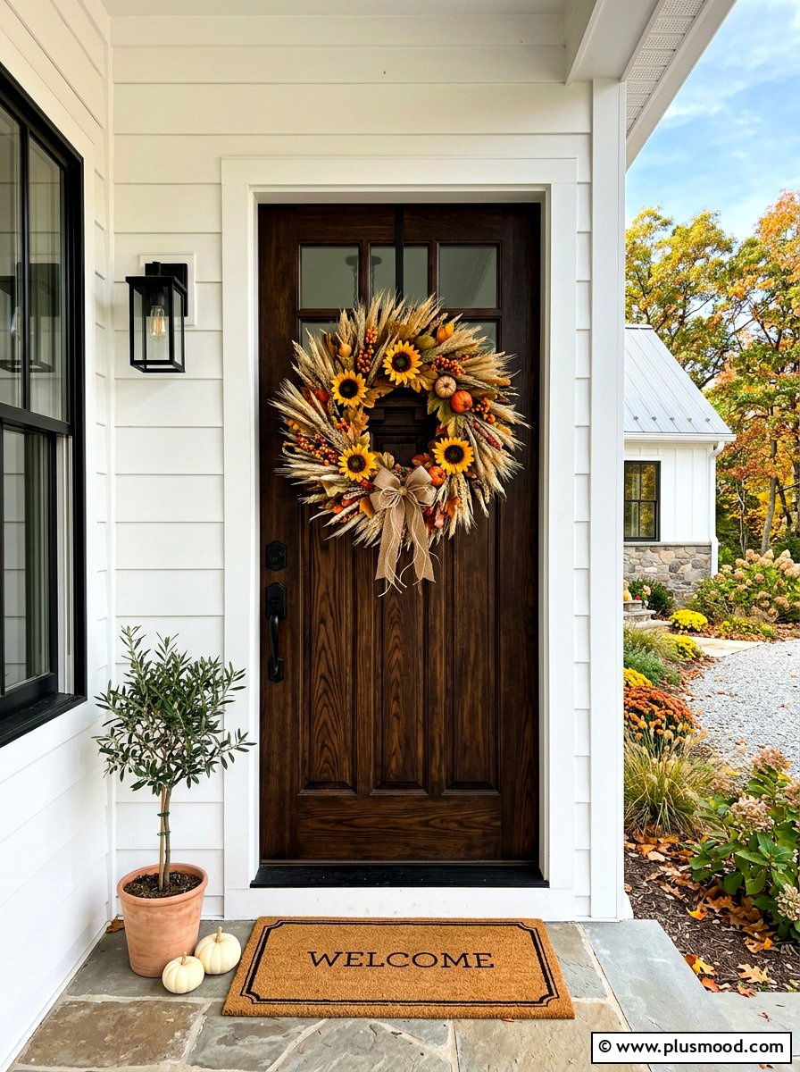 Front Door Wreath - 25 end of summer curb appeal ideas