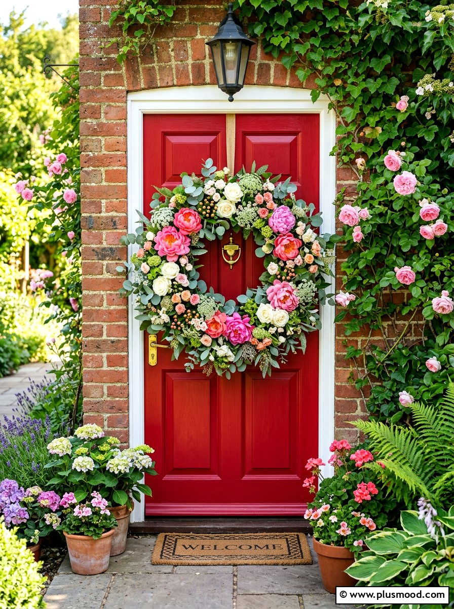 Front Door Wreath - 25 easy summer porch decorating ideas