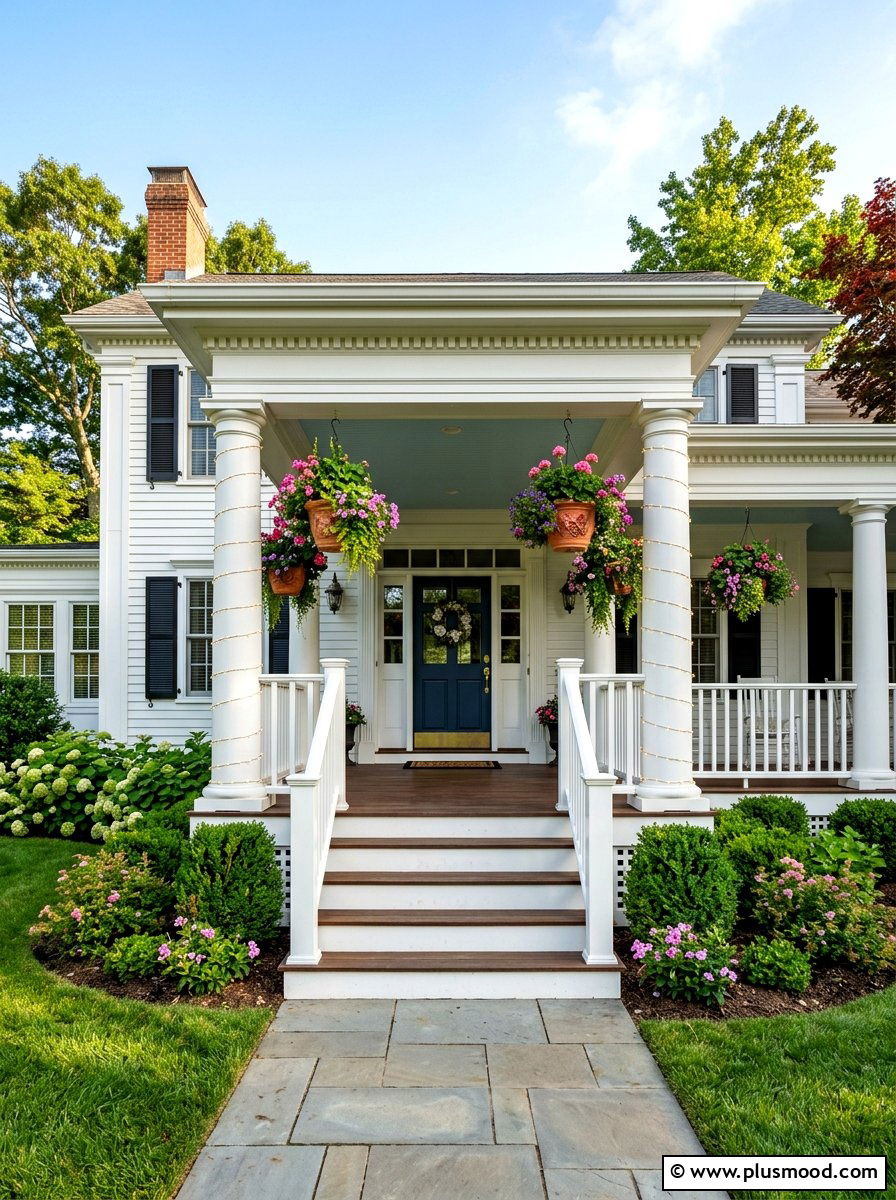 Front Porch Column - 25 summer front steps ideas for summer