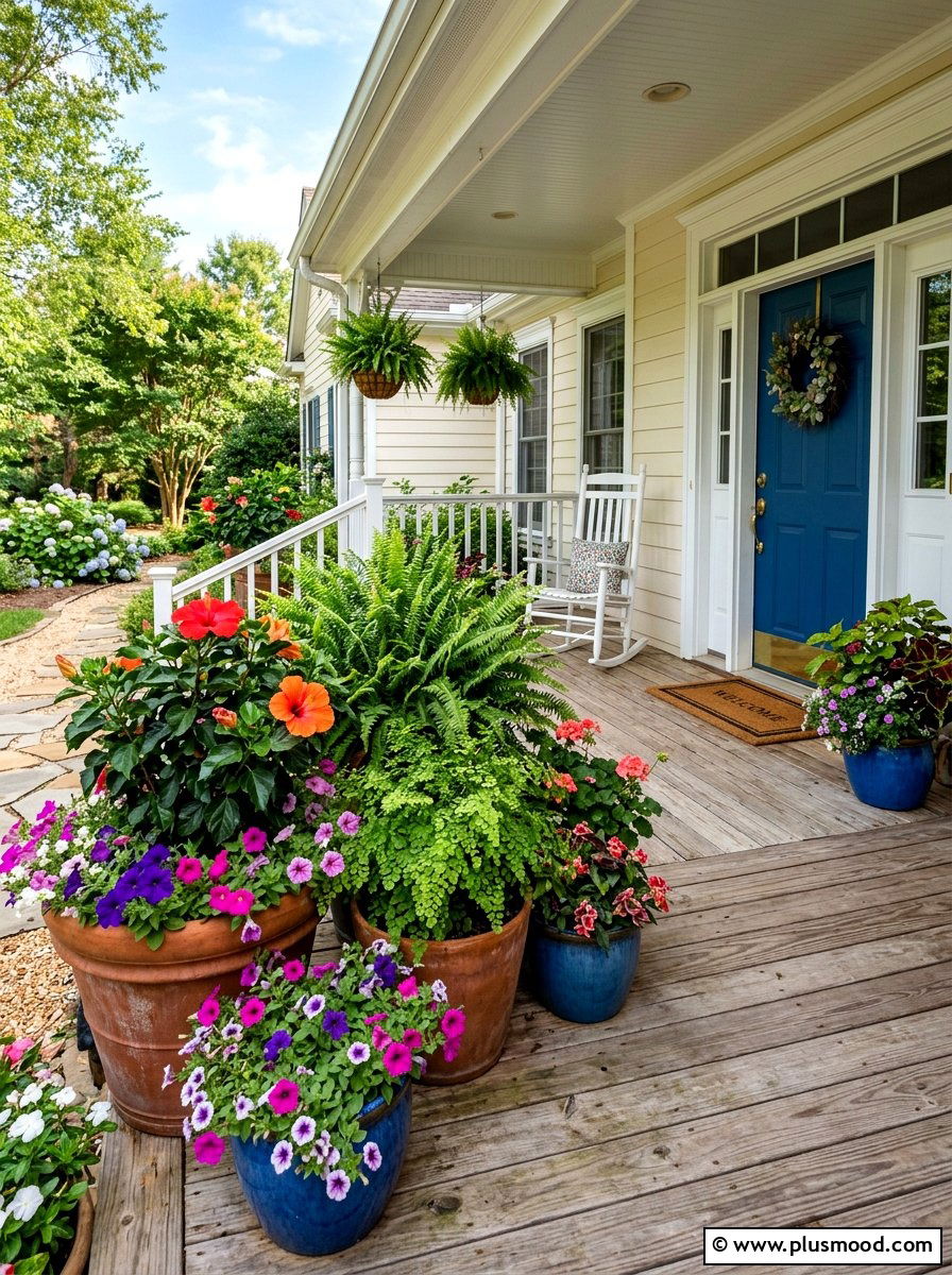 Front Porch Container Garden - 25 summer front yard garden ideas