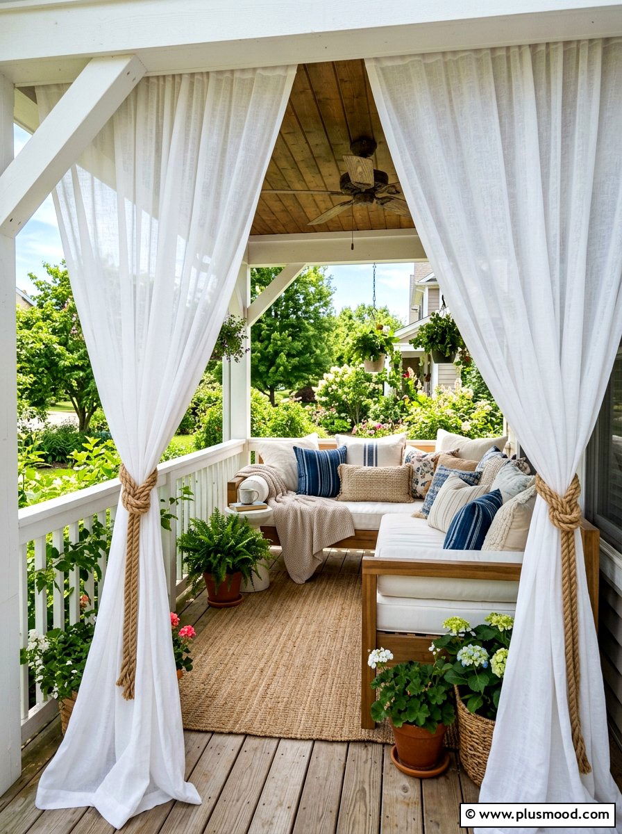 Front Porch Curtains - 25 summer boho front porch ideas