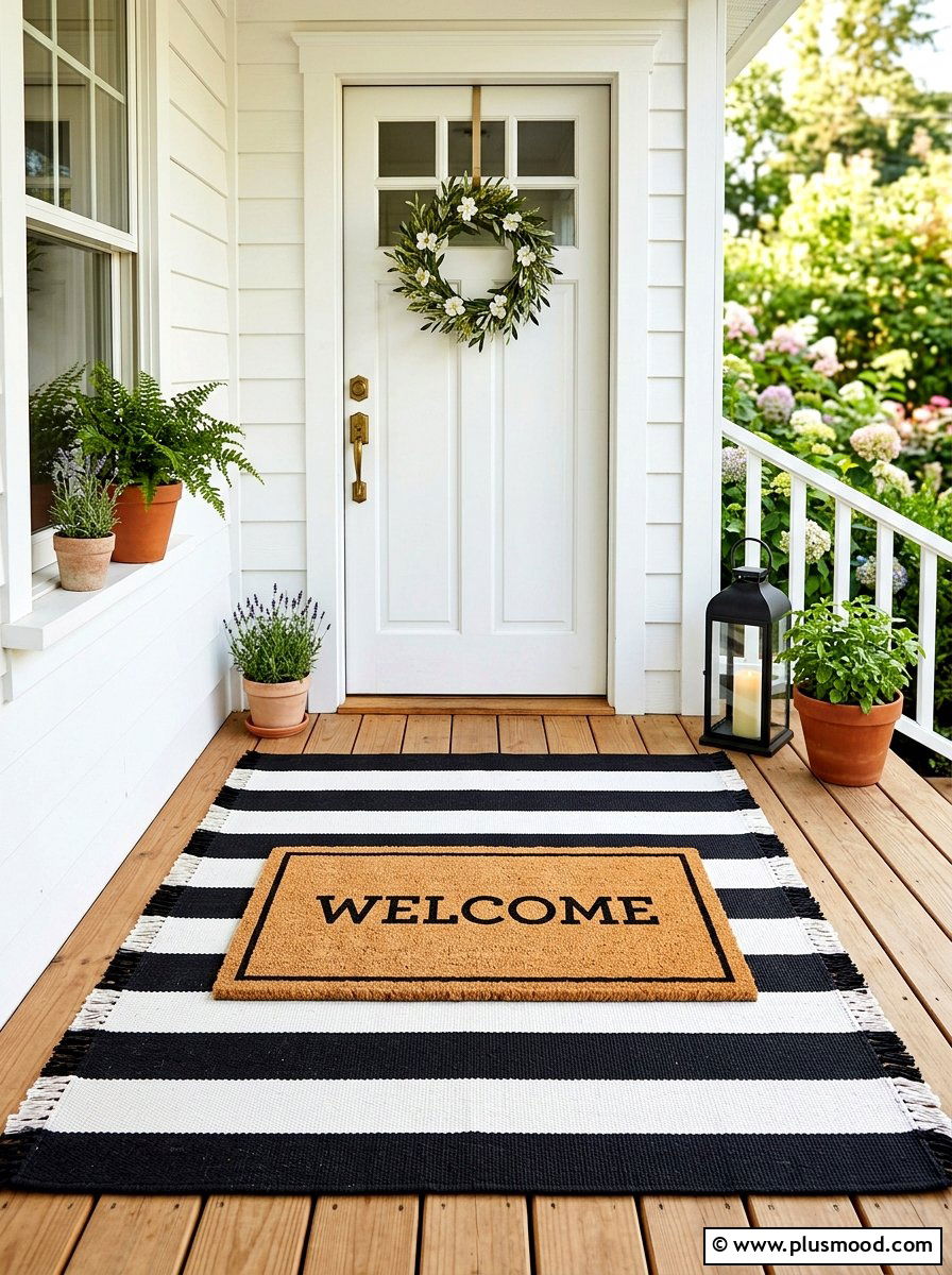 Front Porch Doormat Layering - 25 cute summer porch decor ideas