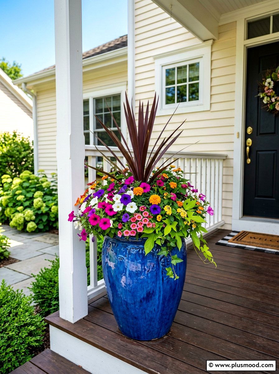 Front Porch Flower Pot - 25 summer cottage landscaping ideas