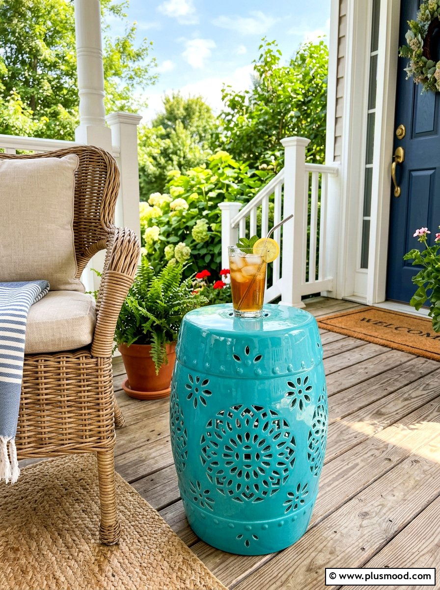 Front Porch Garden Stool - 25 summer boho front porch ideas