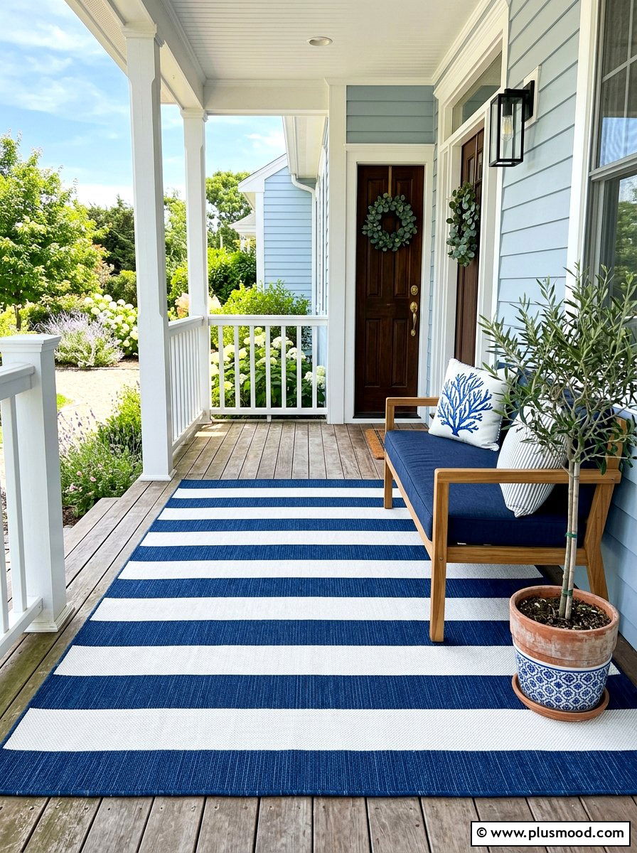Front Porch Rug - 25 summer townhouse curb appeal ideas