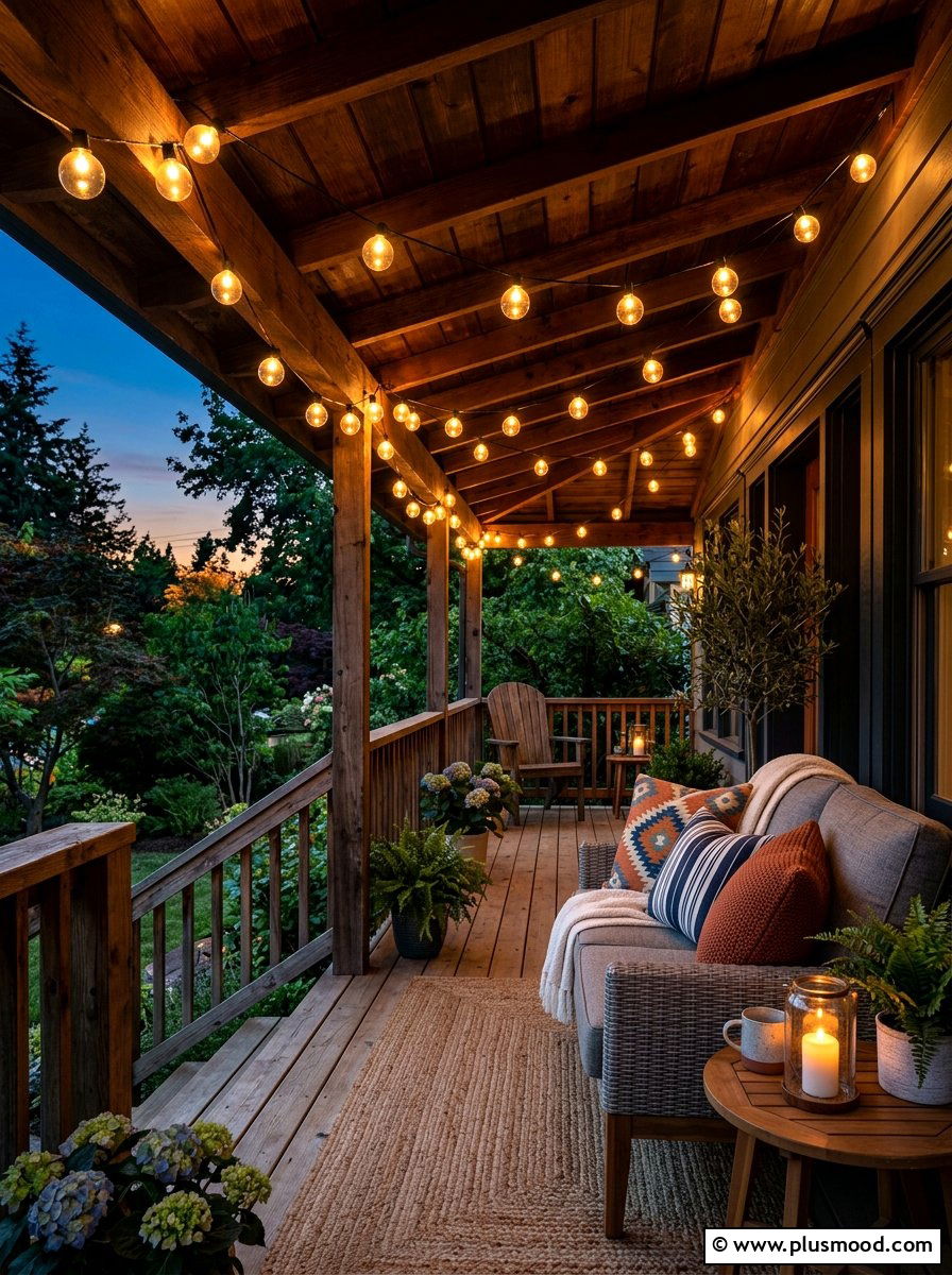 Front Porch String Lights - 25 summer boho front porch ideas
