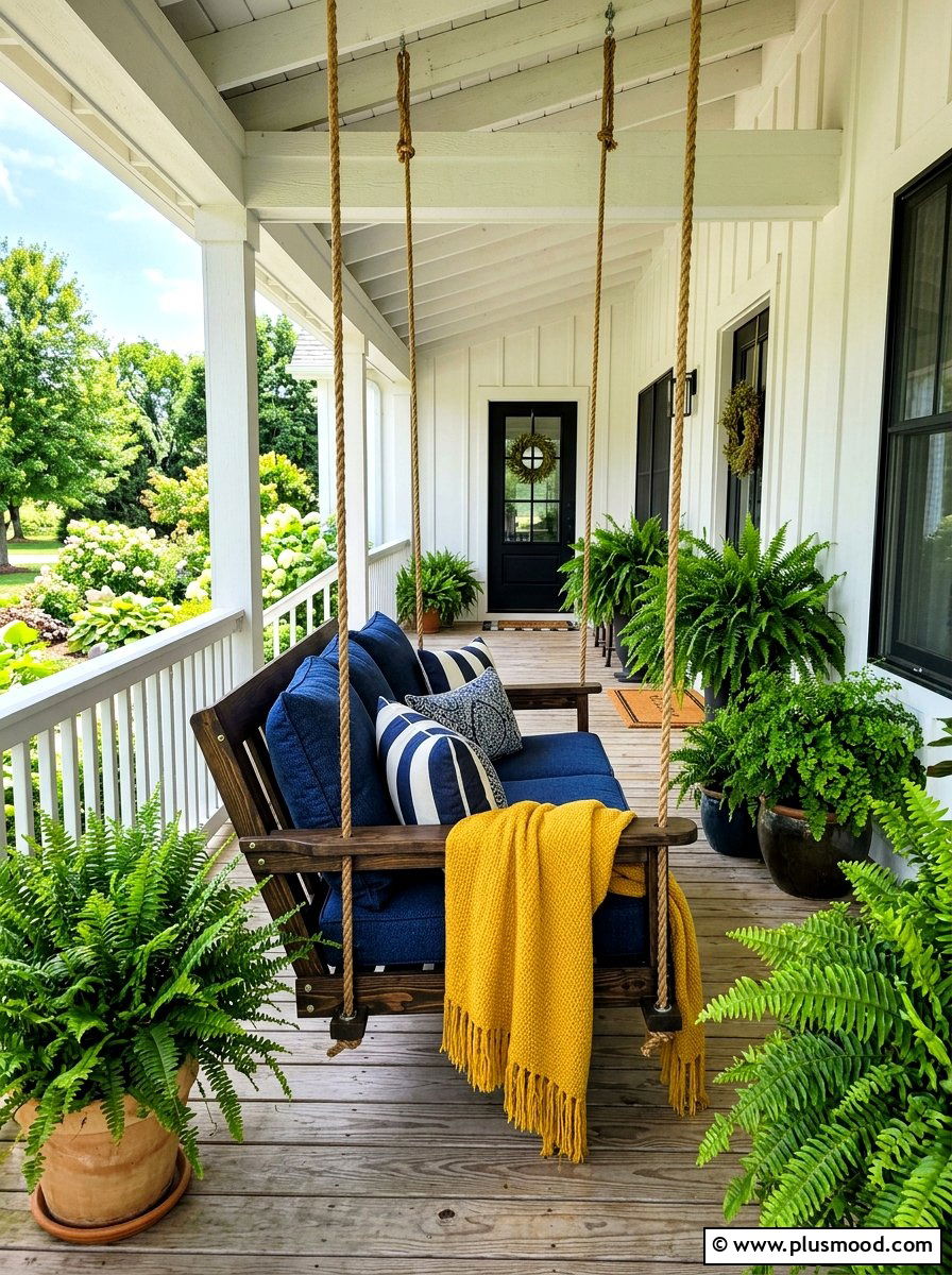 Front Porch Swing - 25 easy summer porch decorating ideas