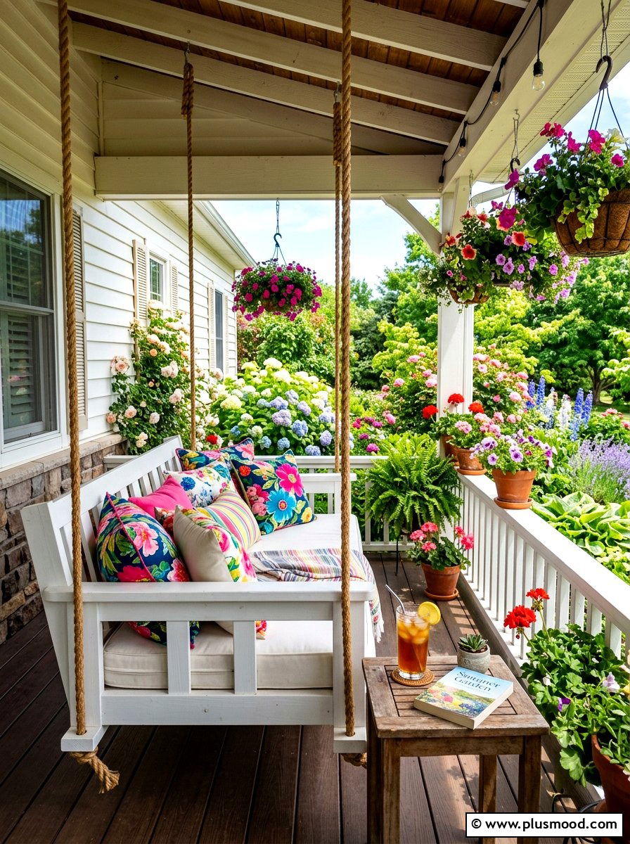 Front Porch Swing - 25 cute summer porch decor ideas