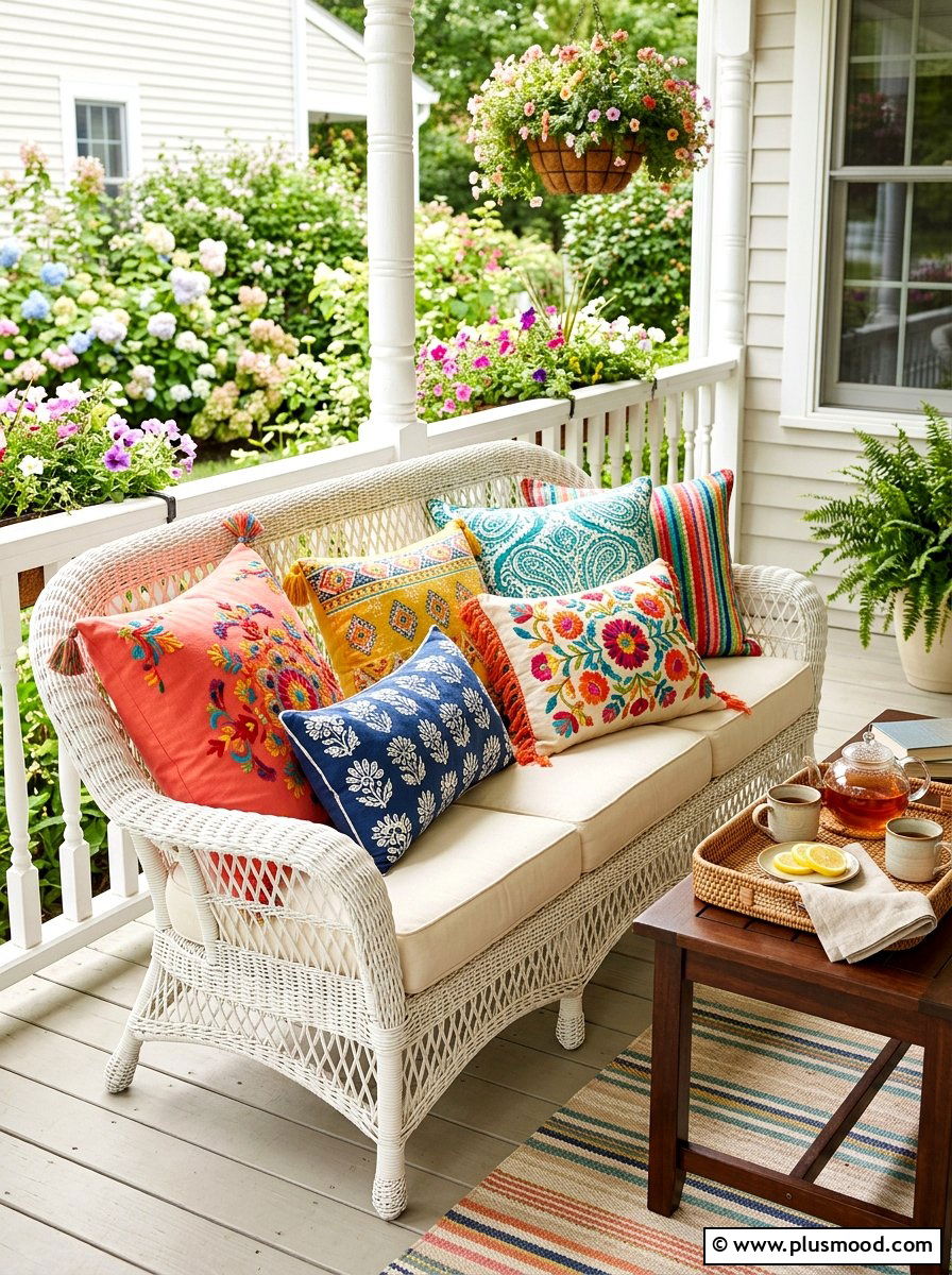 Front Porch Throw Pillows - 25 summer boho front porch ideas