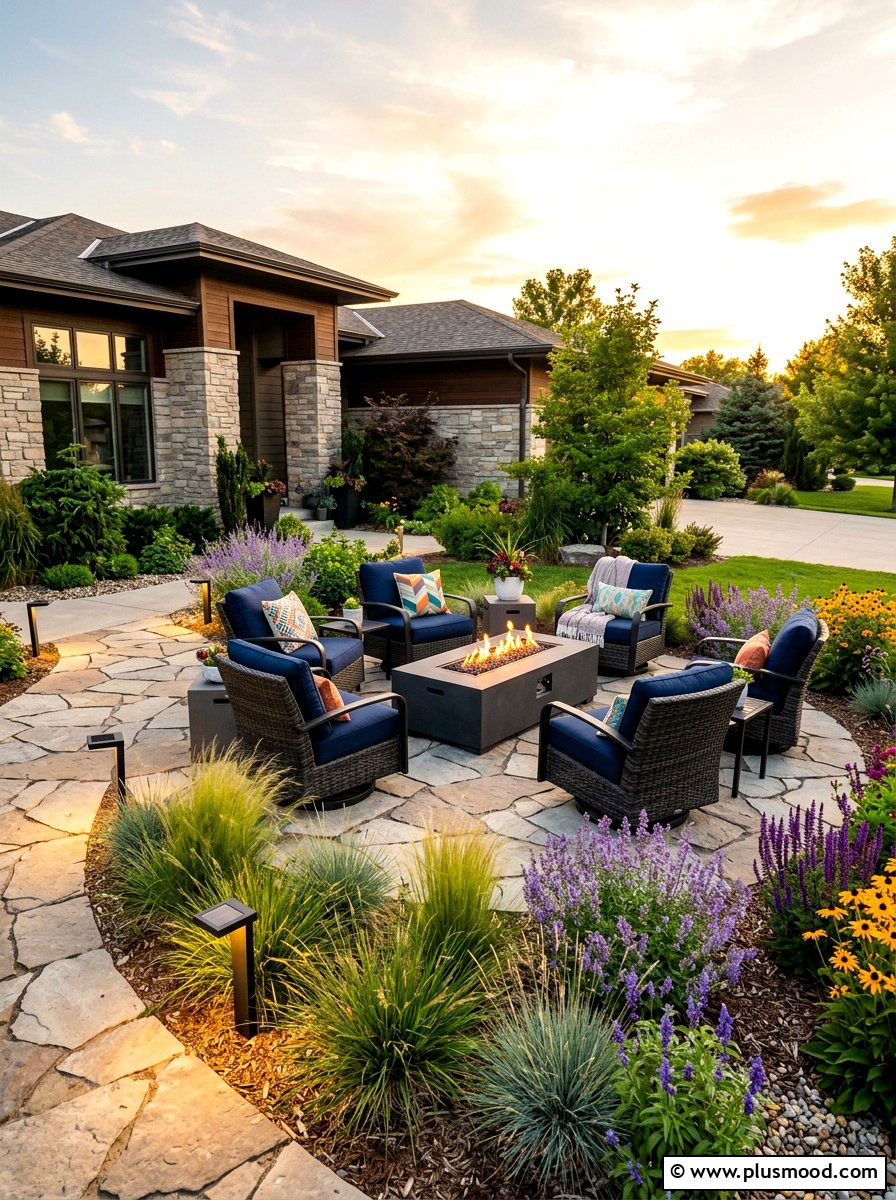 Front Yard Conversation Pit - 25 summer front yard garden ideas