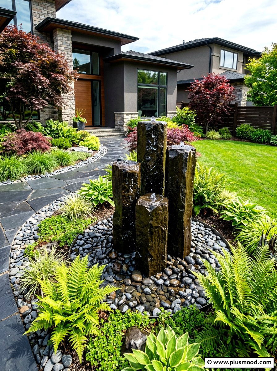 Front Yard Water Feature - 25 late summer curb appeal ideas
