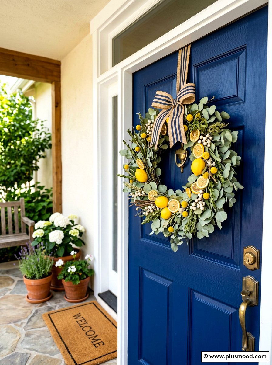 Front door wreath - 25 summer curb appeal ideas