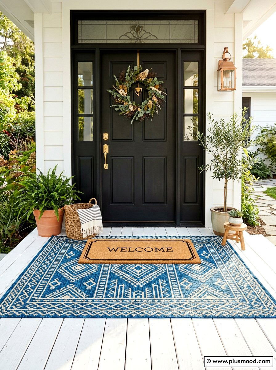 Front porch rug - 25 summer curb appeal ideas
