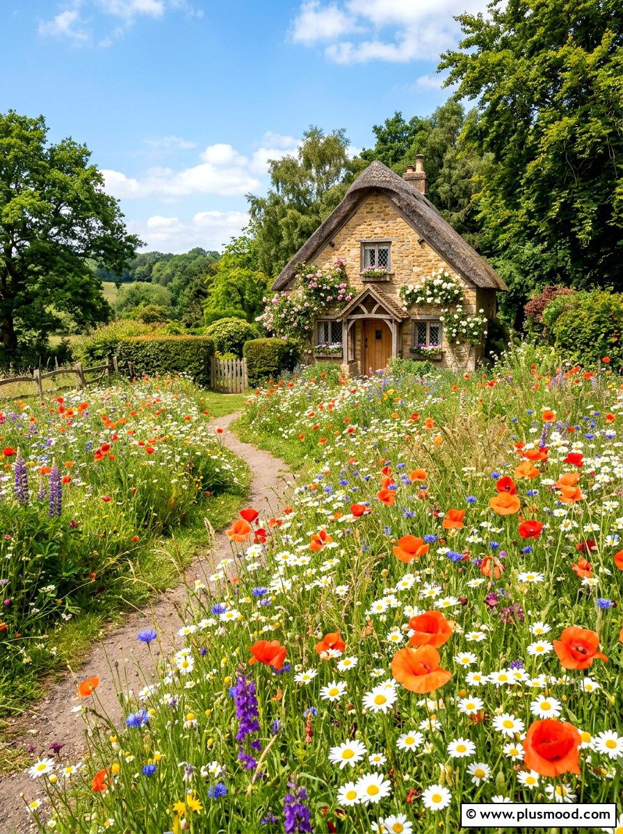 Front yard wildflower garden - 25 summer cottage curb appeal ideas