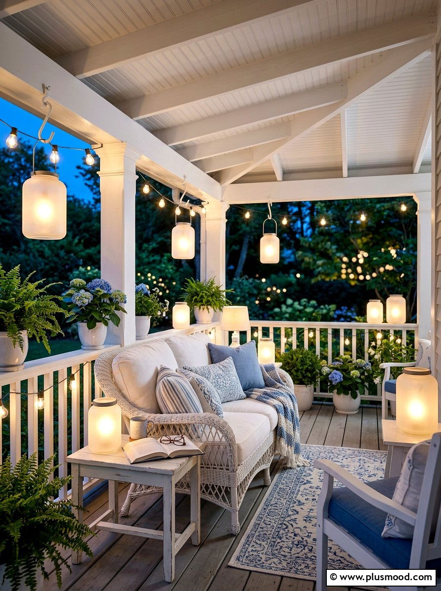 Frosted Glass Lantern - 25 summer front porch lantern ideas