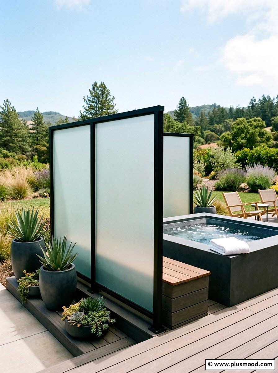 Frosted Glass Privacy Partition