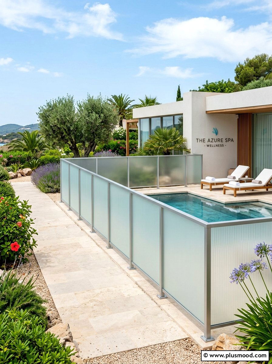 Frosted Glass Screen - 25 summer garden privacy screen ideas
