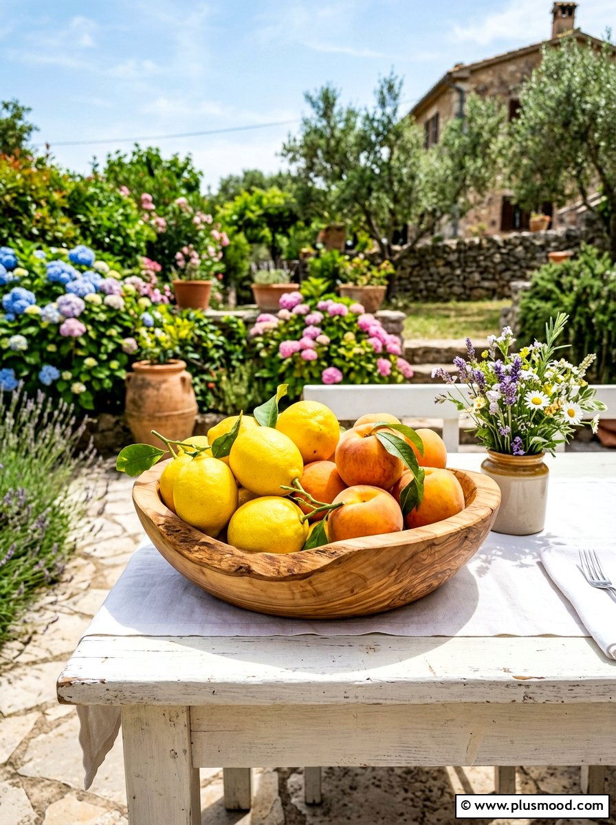 Fruit Bowl Centerpiece - 25 summer balcony table decor ideas