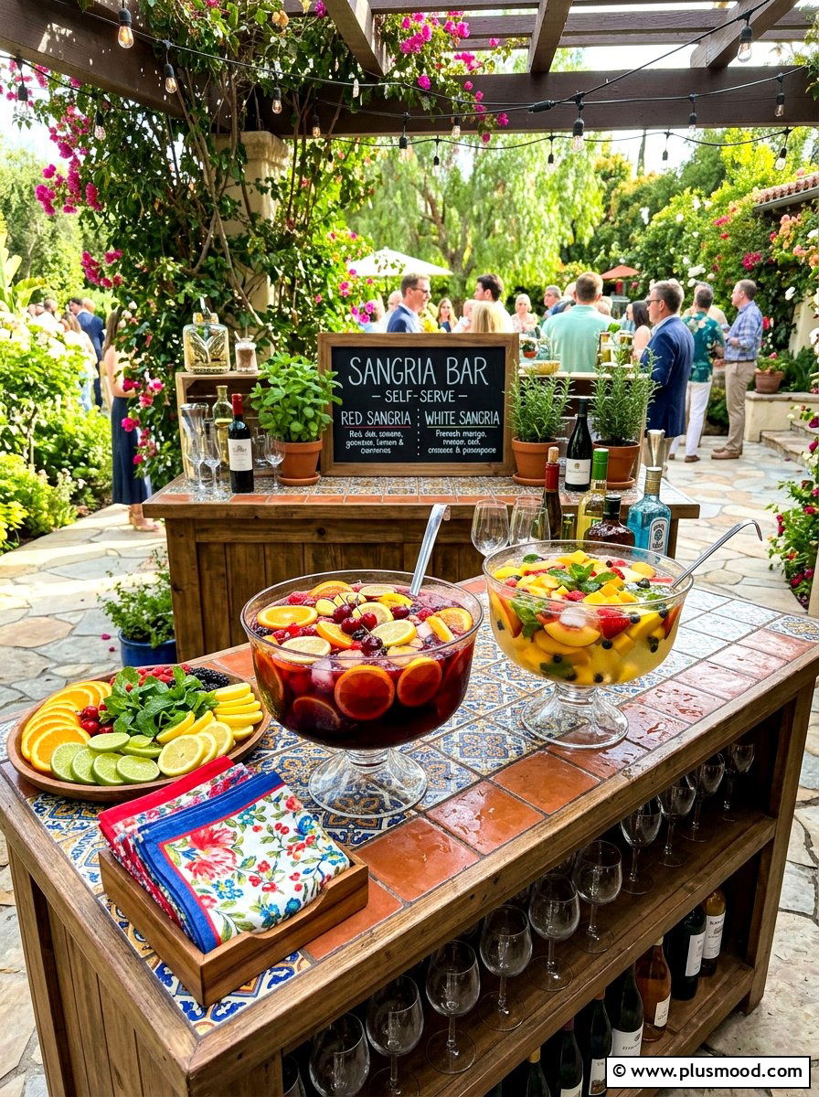 Fruit Filled Sangria Bar - 25 summer drink station ideas for summer