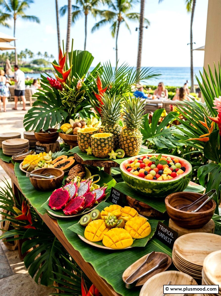 Fruit Food Display - 25 summer tropical party decor ideas