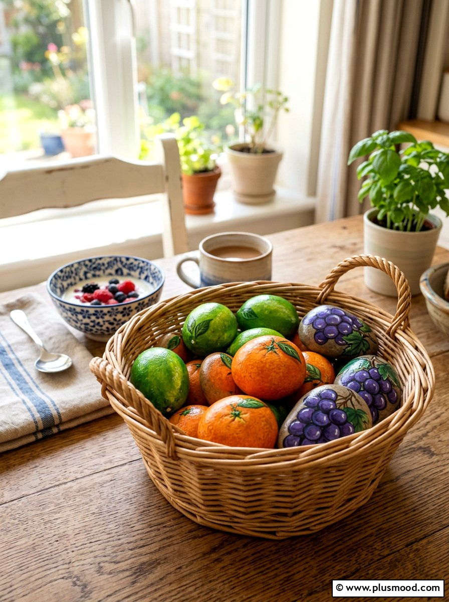 Fruit Rock - 25 painted rock ideas for kids