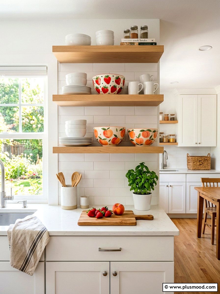 Fruit Themed Bowls - 25 summer kitchen shelf decor ideas