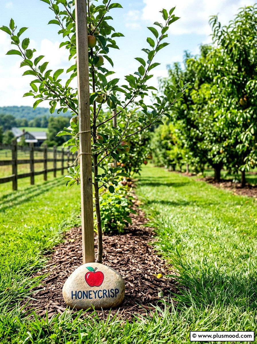 Fruit Tree Marker - 25 painted rock ideas for outdoor signage